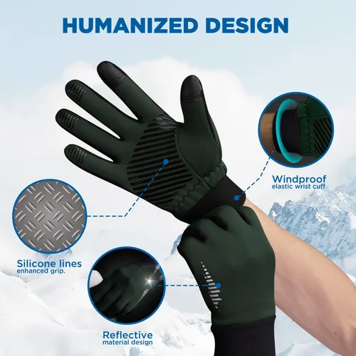 Miniatura 4 de SIMARI - Guantes de invierno para hombres y mujeres, para pantalla táctil, guantes de invierno, guantes de trabajo para correr, conducir, montar