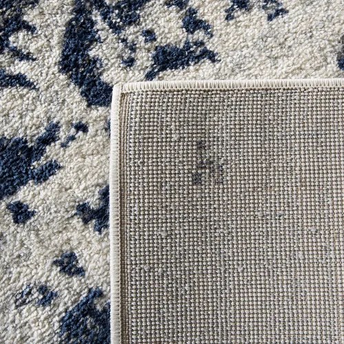 Miniatura 3 de SAFAVIEH Madison Collection - Alfombra de área cuadrada de 4 pies, color crema y azul marino, diseño desgastado de medallón de copo de nieve,