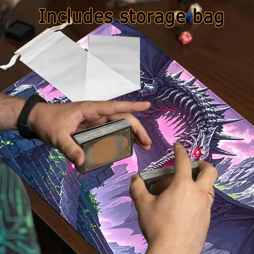 Miniatura 5 de Tapete de juego para MTG, bordes cosidos, TCG, 24 x 14 pulgadas, antideslizante, Dragon MTG, superficie lisa, base de goma, alfombrilla de mouse