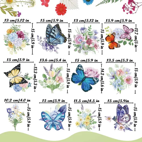 Miniatura 2 de Decoraciones colgantes de primavera para el hogar, remolinos colgantes de flores de mariposa, 30 piezas de serpentinas colgantes de techo