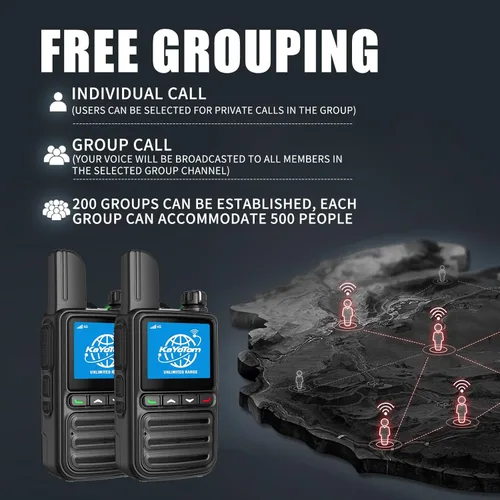 Miniatura 5 de KAYOTOM Radios bidireccionales de alcance ilimitado gratuito de por vida, comunicación global rápida PTT Pulsar para hablar y escuchar a través