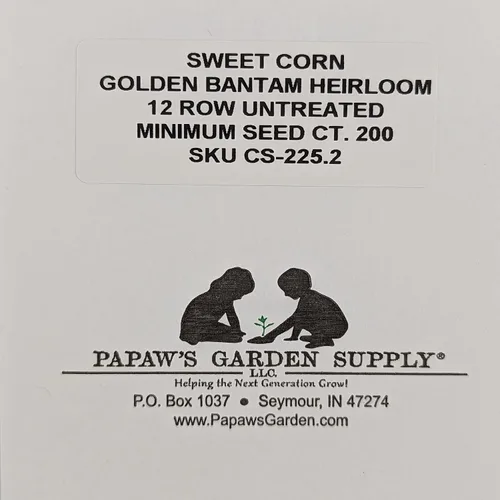 Miniatura 3 de PAPAW'S GARDEN SUPPLY LLC. ¡Ayudando a la próxima generación a crecer! Golden Bantam - Semillas de maíz dulce de 12 filas sin tratar, polinizadas