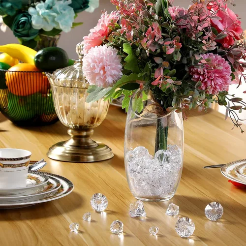 Miniatura 5 de 100 piezas de relleno de jarrón de diamantes para decoración de manualidades, diamantes falsos de varios tamaños, gemas acrílicas de cristal