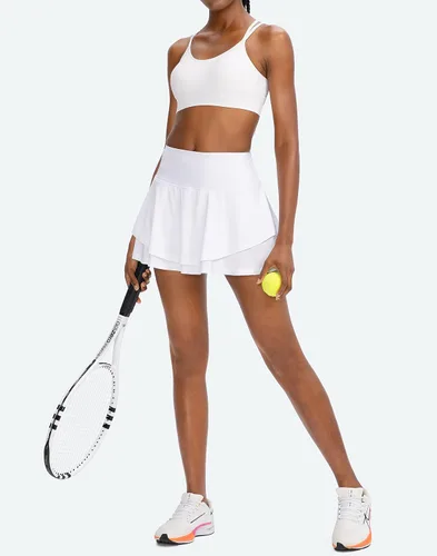 Miniatura 6 de Falda de tenis plisada para mujer con pantalones cortos, 4 bolsillos, cintura alta, para entrenamiento, correr, atletismo, golf, faldas para mujer
