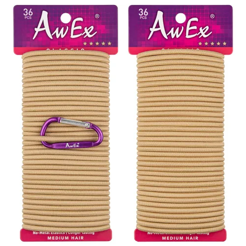 Miniatura 9 de AwEx Bandas negras para cabello fino, 0.12 pulgadas (0.118 in) de grosor, 5.5 pulgadas (5.512 in), lazos para el cabello de bucle regular, sin