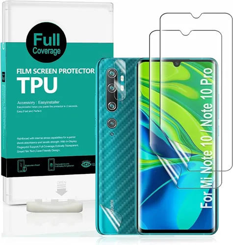 Miniatura 7 de Ibywind Protector de pantalla para Mi Note 10 Lite (2 unidades), película de TPU flexible, con 1 protector de lente de cámara, 1 película trasera