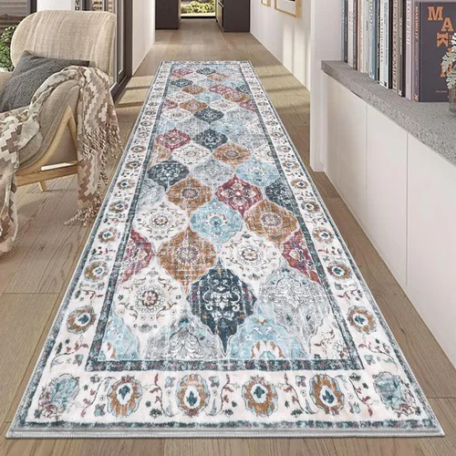 Miniatura 13 de HEBE Alfombra Pasillo 2'x10' Lavable Vintage Desgastada Alfombras de Área Antideslizante Alfombra de Lavandería Boho Alfombras de Piso para Pasillos