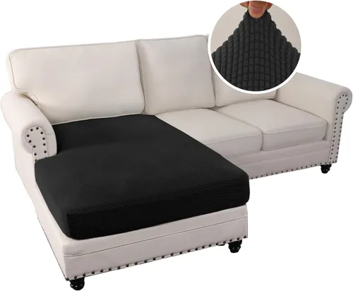 Miniatura 2 de H.Versailtex - Funda de sofá seccional de 1 pieza, funda deslizante para chaise con forma de L, funda de cojín separada para sofá seccional tanto