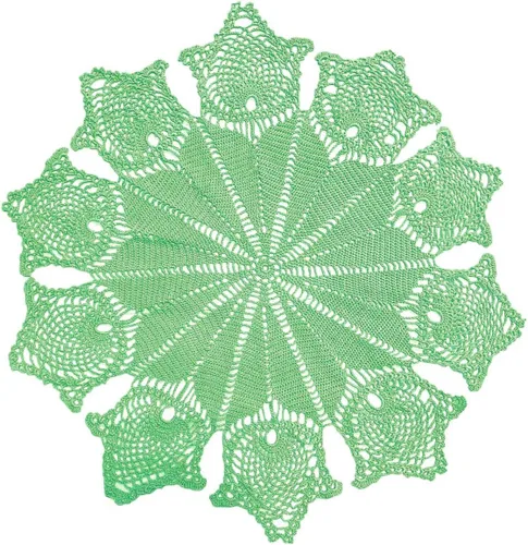 Manteles individuales de encaje de flores de tulipán hechos a mano para mantel de cocina (1 unidad, 31 a 32 pulgadas, verde manzana)