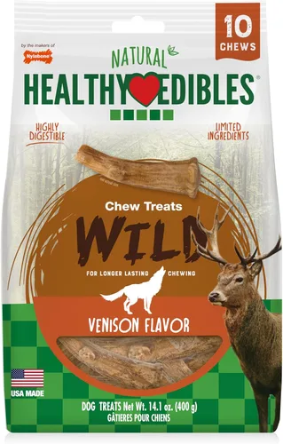 Miniatura 12 de Nylabone Healthy Edibles WILD - Golosinas naturales masticables para perros grandes, de larga duración, para perros saludables, cuernos masticables