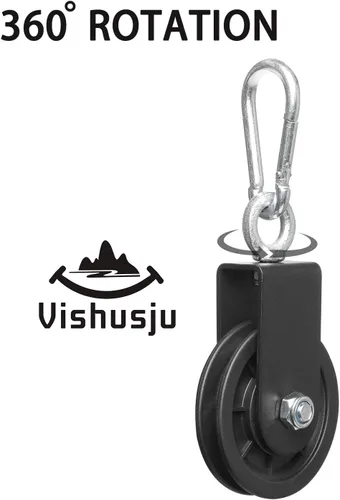 Miniatura 4 de Rueda de polea de 3.543 in para máquinas de cable Rodamiento silencioso Equipo de gimnasio en casa Accesorio desplegable Polea de elevación de pesas