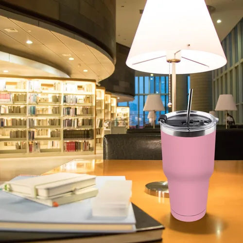 Miniatura 6 de Amtidy Paquete de 16 tazas de viaje de 30 onzas, vaso de acero inoxidable recubierto de polvo de doble pared a granel, taza de café aislada duradera