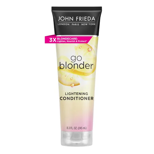 John Frieda Go Blonder - Acondicionador aclarador, aclara gradualmente el color rubio, para cabello natural o tratado con color, formulado con
