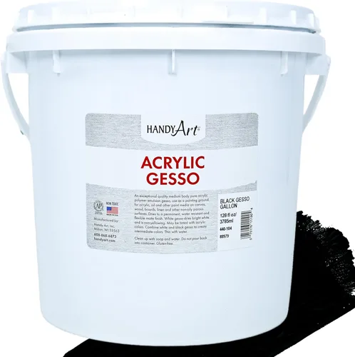Miniatura 12 de Handy Art Gesso acrílico, 16 onzas, blanco, imprimación para lienzo, madera y superficies de pintura de artistas, mejora la adherencia de la pintura