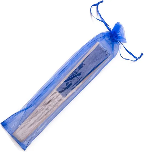 Miniatura 5 de Abanico de mano de seda imitada, tela de seda imitada, bambú plegado de mano, accesorios de baile nupcial, regalos de fiesta de boda para iglesia