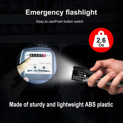 Miniatura 7 de YXQUA Linternas recargables USB, 8381 luces de alto lúmenes, 3 modos, zoomable e impermeable, luz de flash súper brillante para campamento