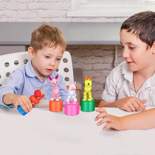 Miniatura 9 de NUOBESTY Juguetes de madera para niños, marionetas de dedo pulgar para niños, figuras de animales, recuerdos de fiesta, base de prensa, juguete