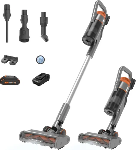 WORX Aspiradora inalámbrica de 20 V WX038L.1, potente aspiradora inalámbrica de 25 Kpa de alta succión para pelo de mascotas, aspiradora de mano