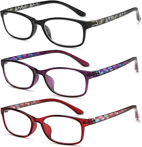 Miniatura 2 de EYEURL Lentes de lectura para mujer, bloqueo de luz azul, 1.50 lectores de computadora antifatiga, TR90 ultra ligeros con marco rectangular