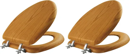Miniatura 8 de Mayfair 19601BR 378 asiento para inodoro revestimiento de madera con reflejos naturales con bisagras de bronce, 9601CP 378