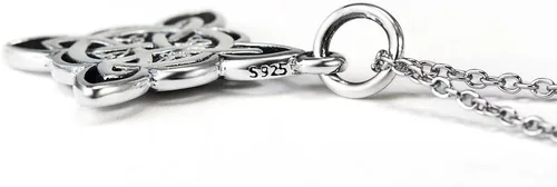 Miniatura 4 de FLYOW Collar con colgante de nudo celta de plata de ley 925 de buena suerte irlandés para mujer, regalo de cumpleaños y graduación