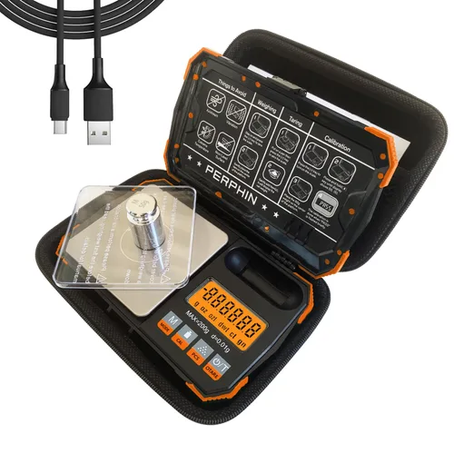 Miniatura 7 de Báscula de bolsillo, alimentación dual, báscula de gramos de precisión con estuche con cremallera, báscula digital para monedas pequeñas, gran