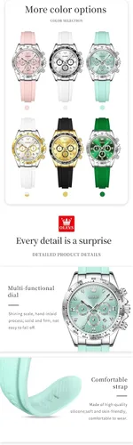 Miniatura 4 de OLEVS Relojes de diamante de lujo pequeños para mujer - Pulsera de acero inoxidable, impermeables, analógicos, luminosos, con fecha, relojes