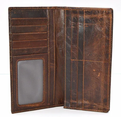Miniatura 3 de Cartera marrón para hombre con tarjetero de crédito con patrón de dragón