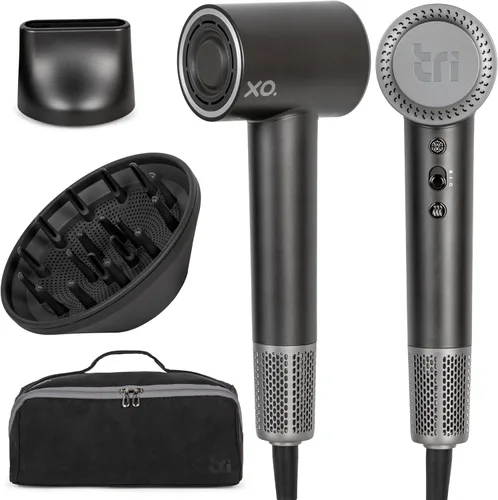 Secador de pelo iónico con difusor para cabello rizado, silencioso y profesional de secado rápido para cabello grueso con 2 accesorios magnéticos