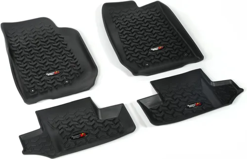 Rugged Ridge Juego de revestimientos de suelo para Jeep Wrangler JK | Delantero y trasero, juego de 4 piezas, negro | 12987.03 | Compatible con Jeep