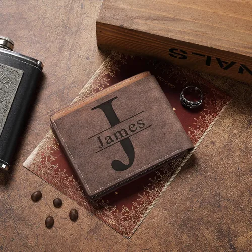 Miniatura 5 de Carteras personalizadas para hombres con foto y nombre, cartera personalizada con imagen y nombre para hombres, marido, novio, papá, hijo, tío