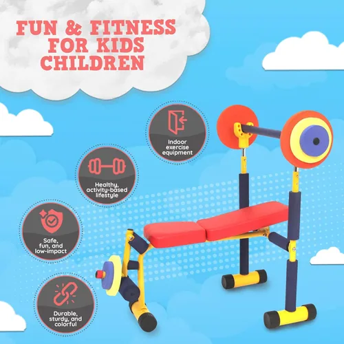 Miniatura 2 de Equipo para hacer ejercicios para niños Fun and Fitness de Redmon Juego de banco de pesas