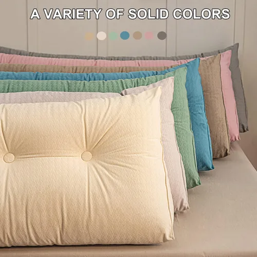 Miniatura 5 de Almohada grande de cuña de lectura, cojín de terciopelo para cabecero, respaldo triangular, color liso, para cama de día, litera, dormitorio