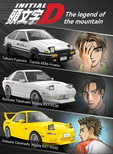 Miniatura 2 de dOMOb Initial-D Mazda RX-7 FC3S - Kit de bloques de construcción de automóvil japonés blanco - Juguetes de ladrillos para niños y adultos de 8 años