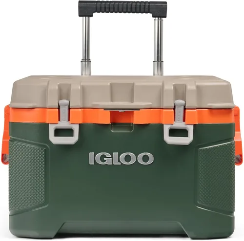 Miniatura 13 de Igloo Trailmate - Hielera con ruedas de 52 cuartos de galón, con carcasa dura aislada, color carbonita Carbonita 52Qt
