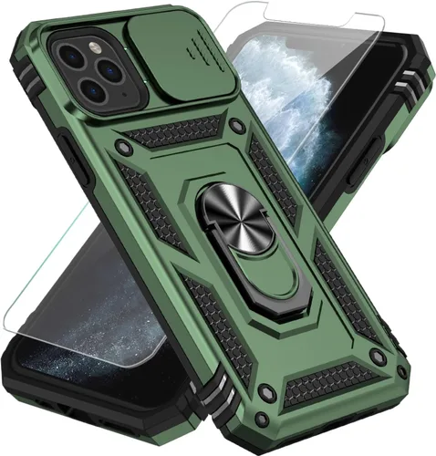 Miniatura 43 de SunStory Funda compatible con iPhone 11 Pro Max con protector de pantalla HD, cubierta de cámara deslizante y soporte de anillo giratorio
