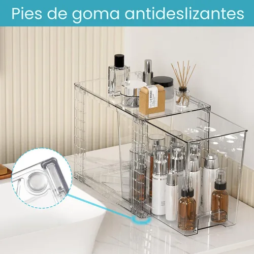 Miniatura 9 de Vtopmart - Paquete de 4 contenedores de almacenamiento apilables y transparentes de 9.7" de alto, organizadores de plástico ideales para productos