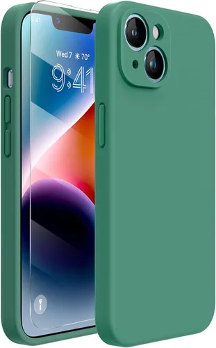 Miniatura 39 de Miracase Funda diseñada para iPhone 13, con protector de pantalla de vidrio templado, forro de microfibra suave antiarañazos, funda de goma