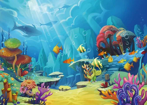 CHAIYA Telón de Fondo Bajo el Mar Océano Sirenita Fondo para Temática Bajo el Mar Baby Shower Cabina de Fotos Banner Fiesta Decoración de Mesa de