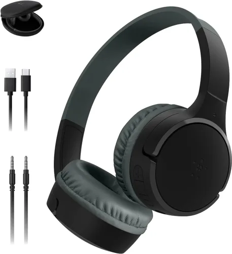 Miniatura 17 de Belkin SoundForm Mini con estuche - Auriculares inalámbricos Bluetooth para niños con vida útil de batería de 30H, límite de volumen seguro de 85dB