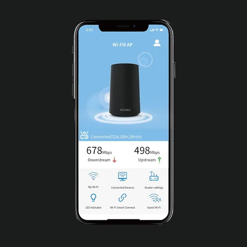 Miniatura 5 de AZORES AX1800 Smart WiFi 6 Router inalámbrico, enrutador AX de doble banda, formación de haces, OFDMA, MU-MIMO, controles parentales