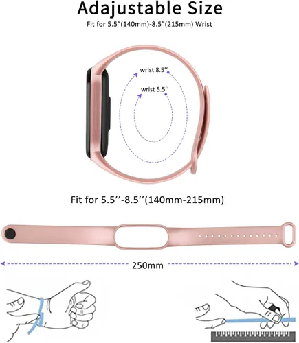 Miniatura 3 de Paquete de 4 correas de repuesto para Amazfit Band 5, correa deportiva de silicona suave compatible con Amazfit Band 5 accesorios de correa de reloj