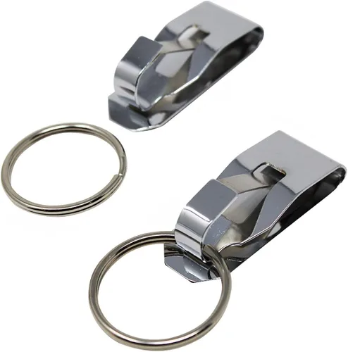 Llavero con clip de cinturón seguro con gancho de metal y llavero resistente de 1 1/4 pulgadas, llavero de metal para identificación o llave