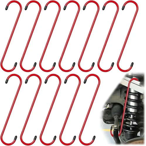 Miniatura 16 de 2 ganchos para pinzas de freno con puntas de goma, acero duradero, herramientas automotrices a prueba de óxido para frenado, eje, suspensión