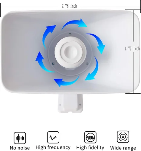 Miniatura 2 de Sirena de alarma de 30 W, sirena de seguridad eléctrica autónoma de doble tono para exteriores con soporte, 6-12 V CC 1.1 Ah 130 db 8 x 5.5 x 9