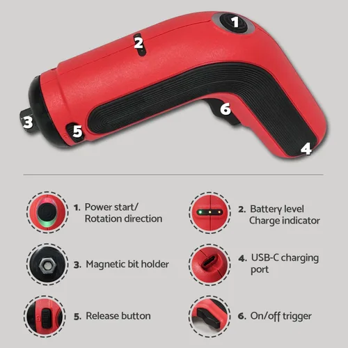Miniatura 7 de S&F STEAD & FAST Herramienta eléctrica de corte de cartón de 4 V, tijeras eléctricas inalámbricas para caja, tela, alfombra, cortador de energía
