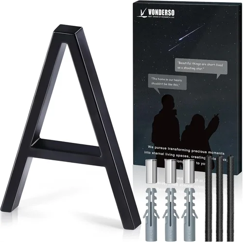 Miniatura 62 de VONDERSO Números flotantes de casa de 5 pulgadas para exteriores, números de dirección modernos de metal antioxidante (3), números de buzón Negro 3