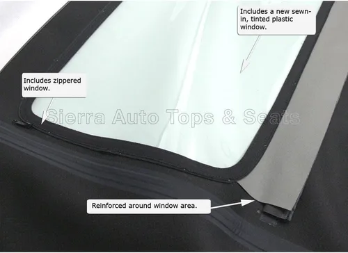 Miniatura 3 de Sierra Auto Tops Convertible Top Reemplazo para Porsche 996 Carrera 1999-2001, Stayfast Canvas, Negro
