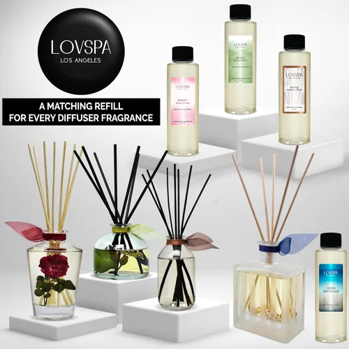 Miniatura 6 de Set de difusor de cañas, difusor de aceite perfumado con aroma a ámbar romántico y varillas, accesorios de fragancia para el hogar para decorar