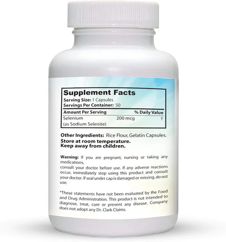 Miniatura 3 de Dr. Clark Suplemento de selenio 200 Mcg - Cápsulas dietéticas con mineral esencial - Mejora la función tiroidea y apoyo inmunológico - 100 cápsulas